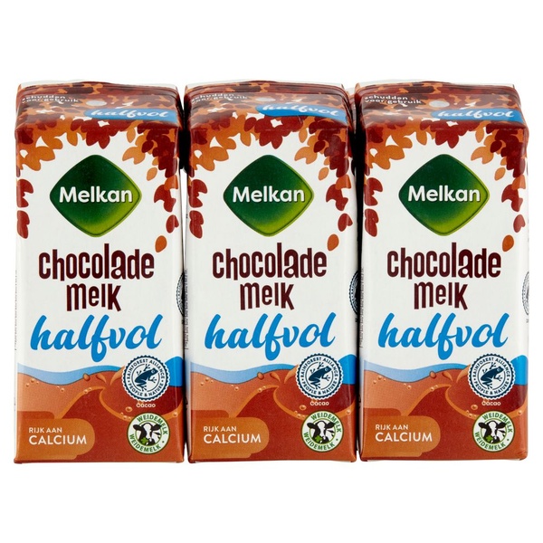 Melkan halfvolle chocolademelk voorkant