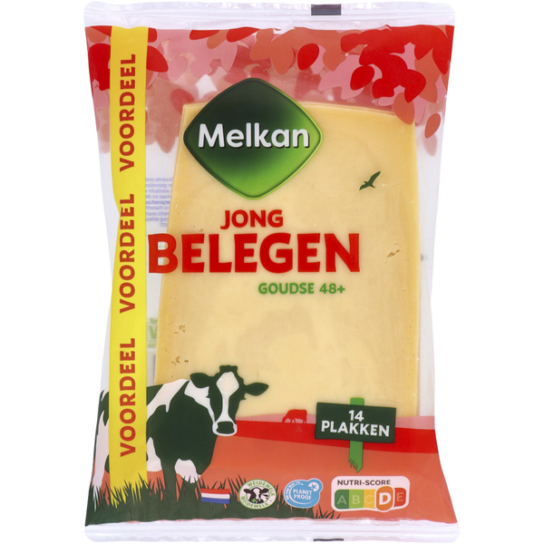 Melkan Kaas Jong belegen plakken voorkant