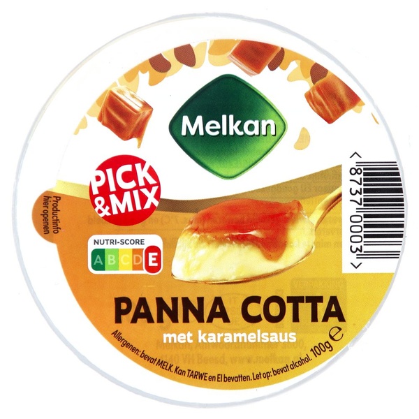 Melkan panne cotta karamelsaus voorkant