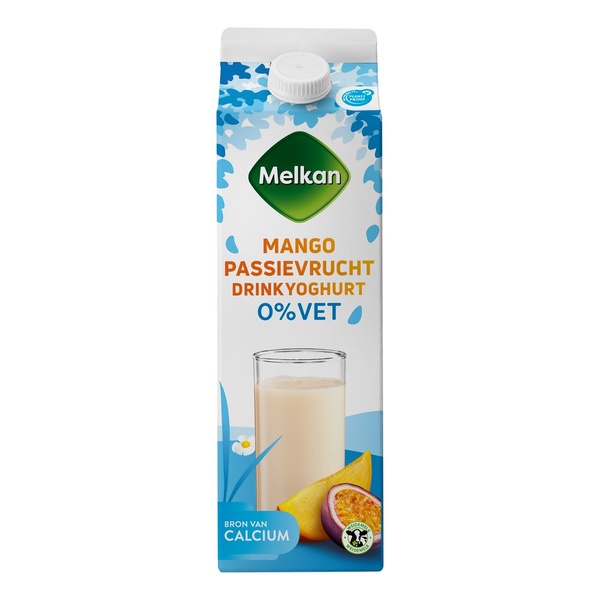 Melkan topvit drinkyoghurt mango passievrucht voorkant