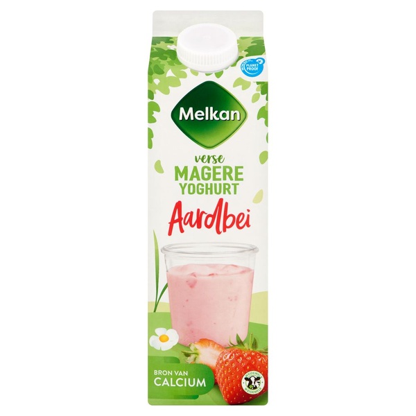 Melkan vruchtenyoghurt aardbei voorkant