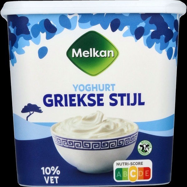 Melkan yoghurt griekse stijl 10% voorkant