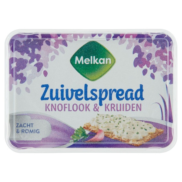 Melkan zuivelspread knoflook & kruiden voorkant