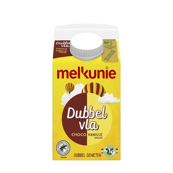 Melkunie Dubbelvla Vanille/Chocolade voorkant