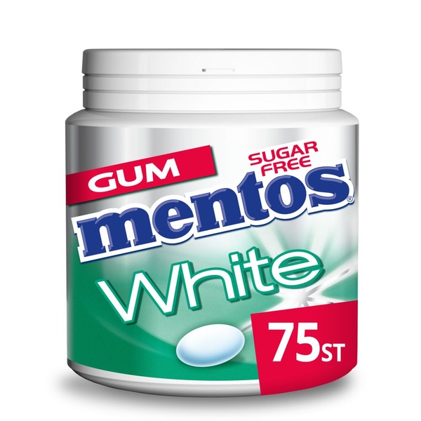 Mentos gum Bottle white greenmint voorkant