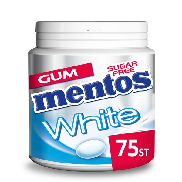 Mentos gum bottle white sweetmint voorkant