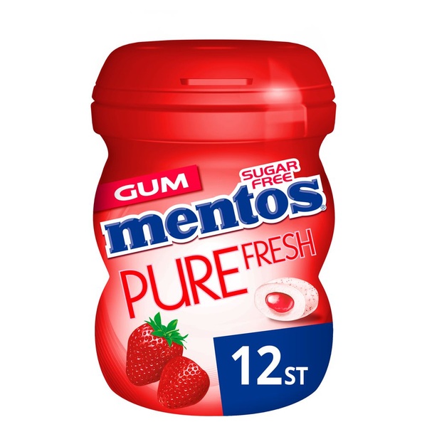 Mentos gum strawberry mini voorkant