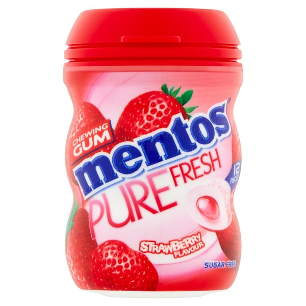 Mentos gum strawberry mini achterkant