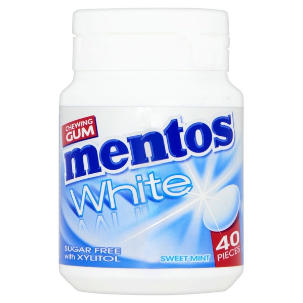 Mentos Gum White Sweet Mint, Pot 40 Gums achterkant