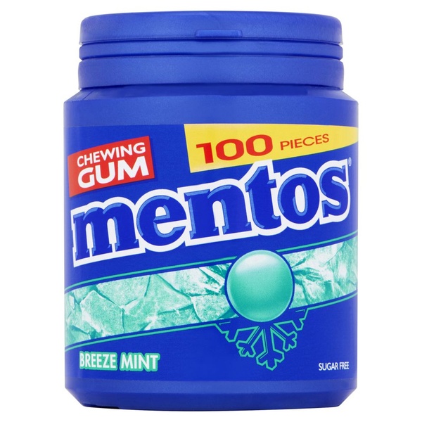 Mentos kauwgom Bottle Breeze Mint achterkant