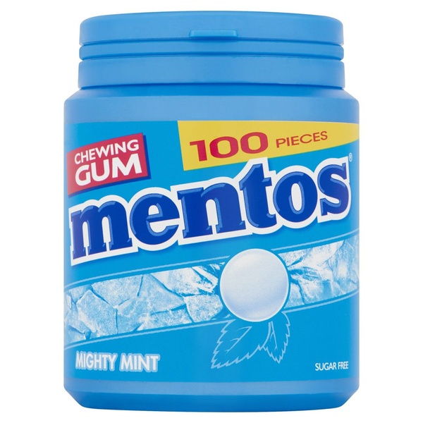 Mentos kauwgom Gum Mighty Mint, Pot 100 Gums achterkant