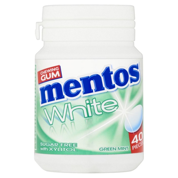Mentos kauwgom Gum White Green Mint, Pot 40 Gums achterkant