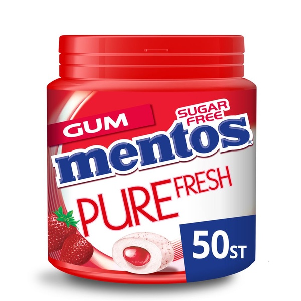 Mentos kauwgom Pure Fresh aardbeiensmaak voorkant
