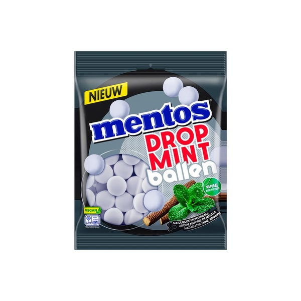 Mentos pepermunt dropmint ballen achterkant