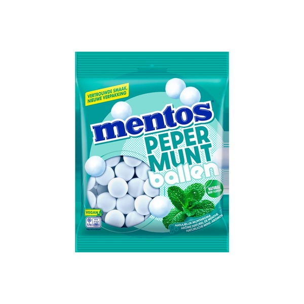 Mentos pepermunt pepermuntballen achterkant