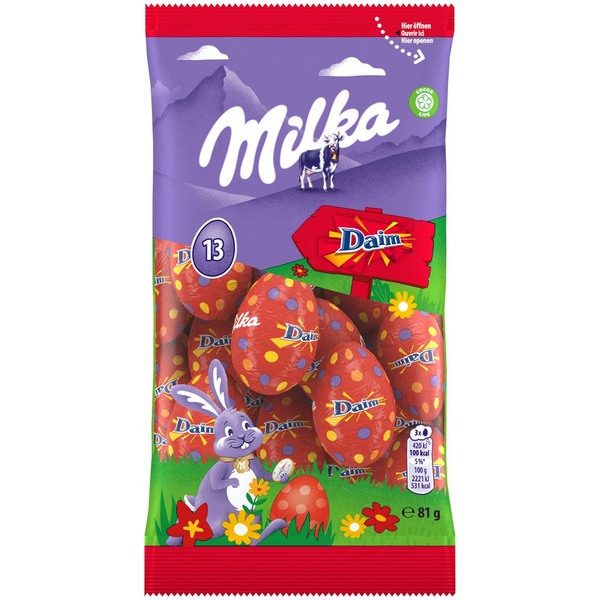 Milka paaseitjes daim voorkant
