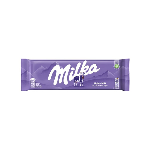 Milka tablet alpen melk voorkant