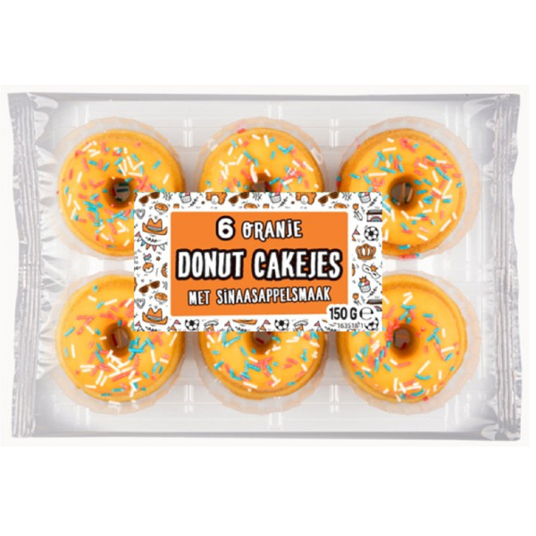 mini oranje donuts voorkant