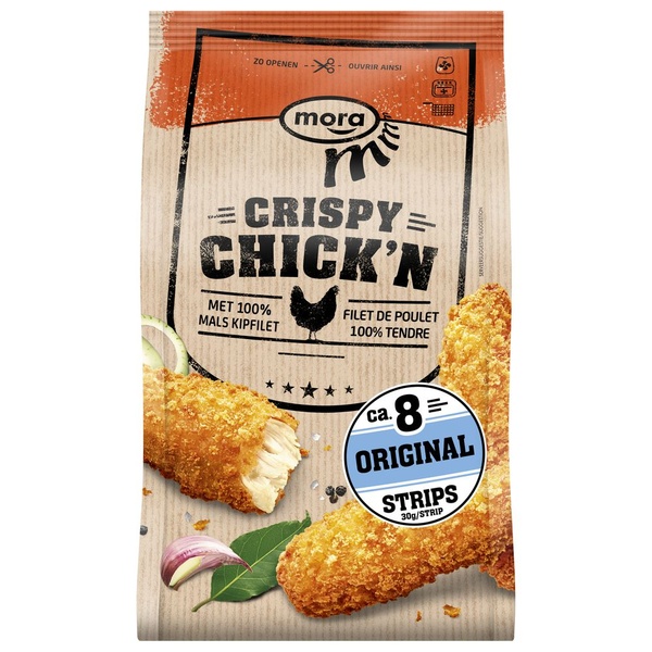 Mora crispy chick'n strips original voorkant