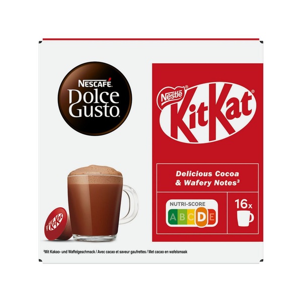 Nescafé cacaopoeder cups Kitkat voorkant