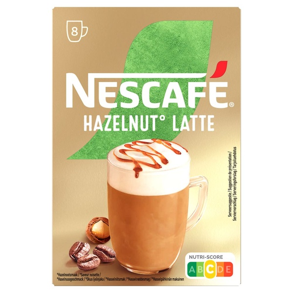 Nescafé gold hazelnut latte achterkant