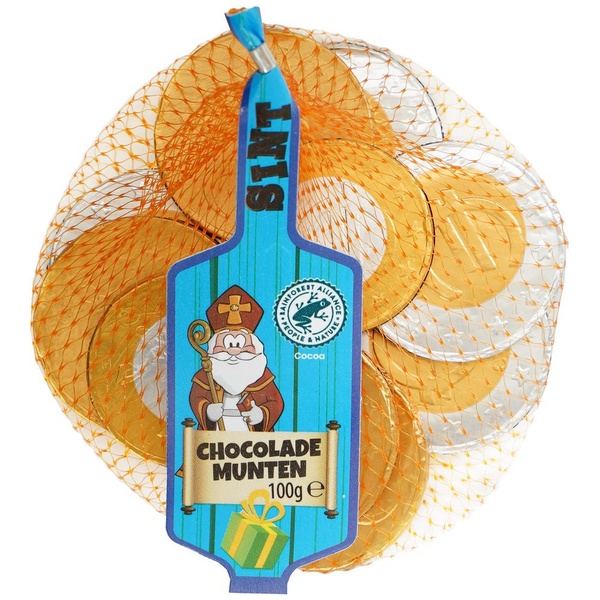 netje munten  chocolade voorkant
