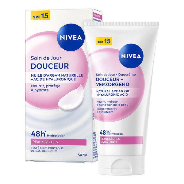 Nivea Nivea Dagcrème Verzorgend Natural Argan Oil + Hyaluronic Acid voorkant