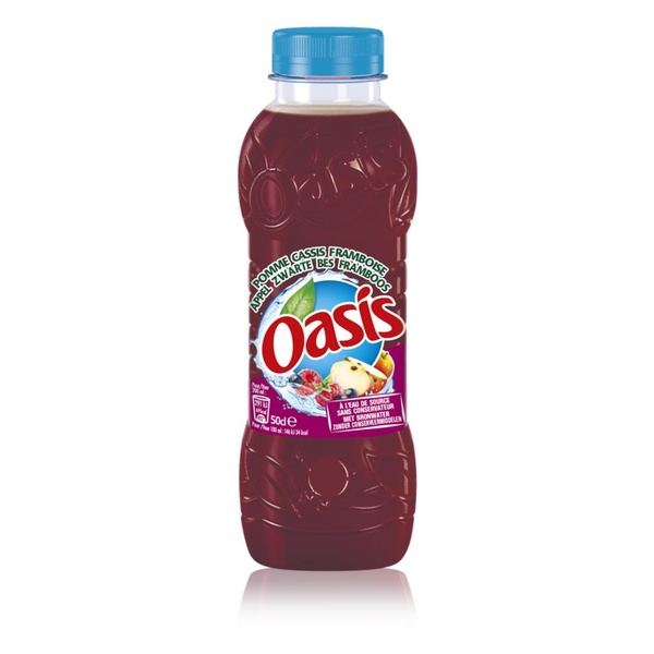 Oasis Frisdrank appel cassis framboos voorkant