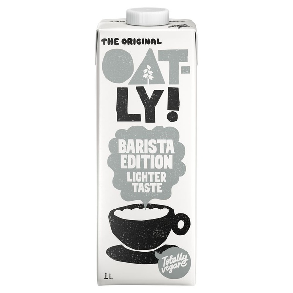 Oatly oat drink barista lighter taste achterkant