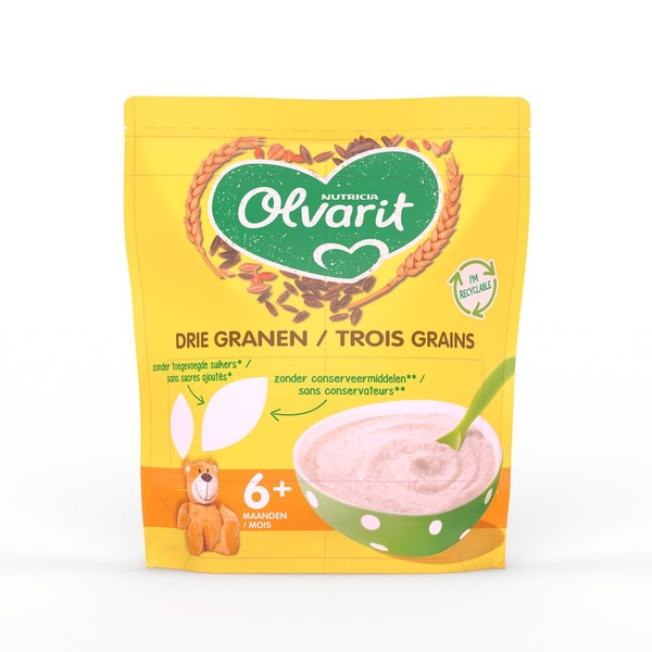 Olvarit ontbijt  drie granen voorkant