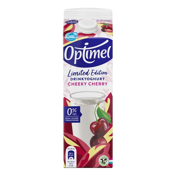 Optimel drinkyoghurt limited edition voorkant