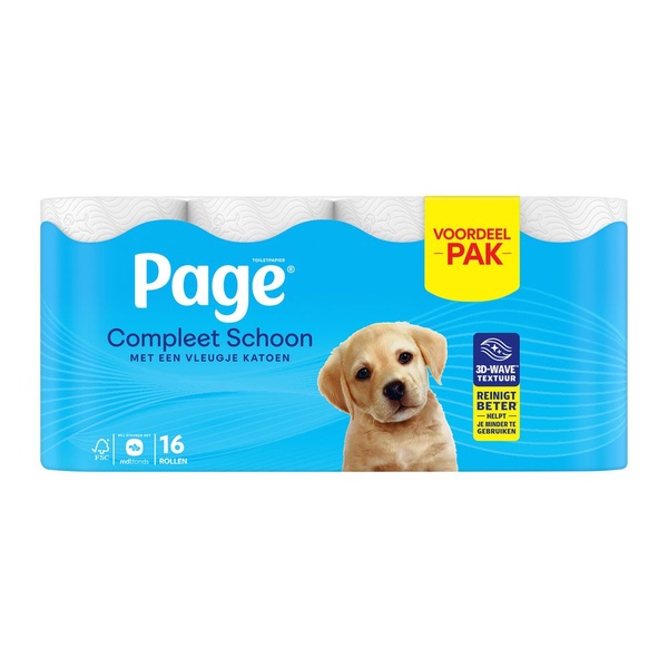 Page toiletpapier compleet schoon voorkant