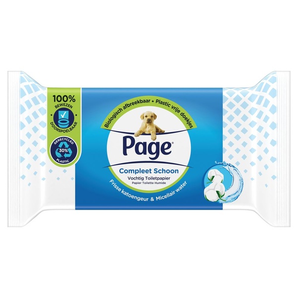 Page vochtig toiletpapier compleet navul voorkant