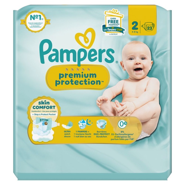 Pampers premium protection maat 2 voorkant