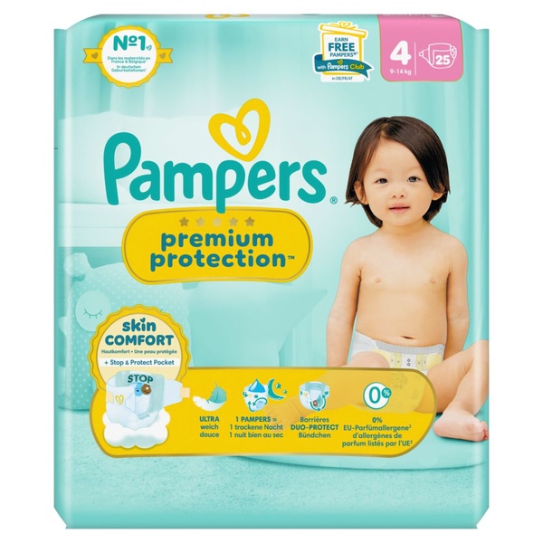 Pampers premium protection maat 4 voorkant