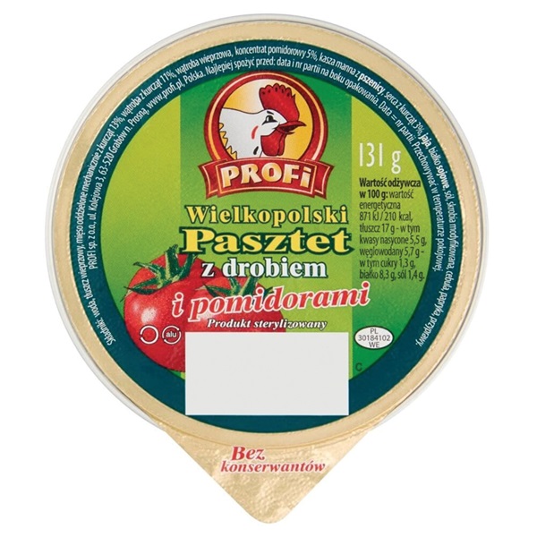 Pasztet Gevogelte paté met tomaten voorkant