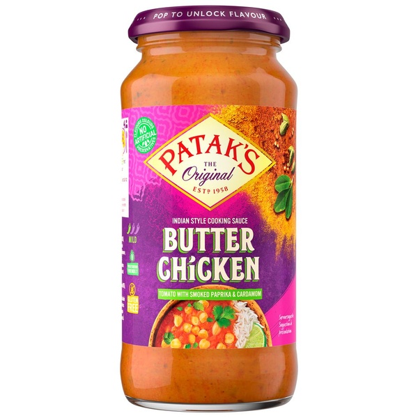 Patak's butter chicken saus voorkant