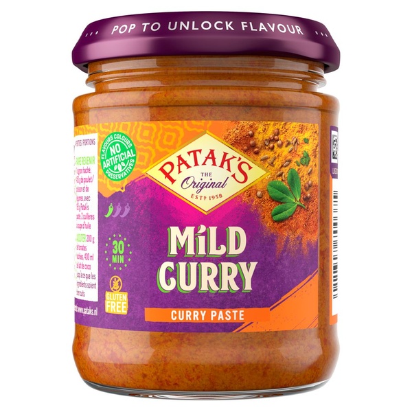 Patak's currypasta mild curry voorkant