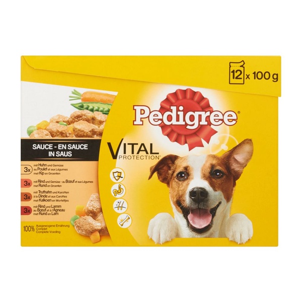 Pedigree adult maaltijdzakjes mix in saus  voorkant
