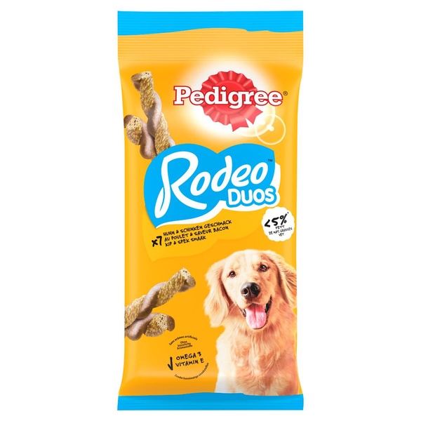 Pedigree hondensnack rodeo duo kip en bacon voorkant