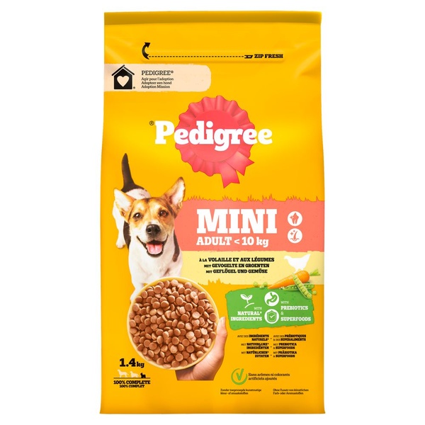 Pedigree hondenvoer adult mini kip voorkant