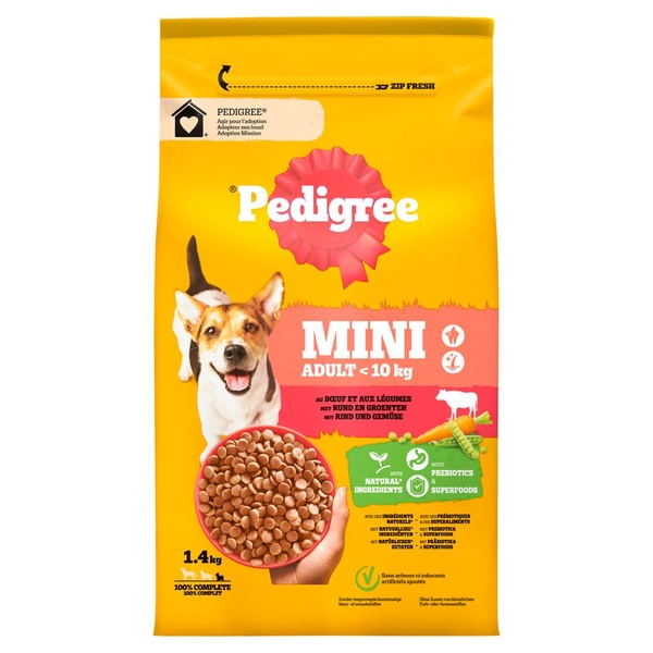 Pedigree hondenvoer mini rund droog voorkant