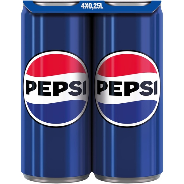 Pepsi regular 4x250ml voorkant