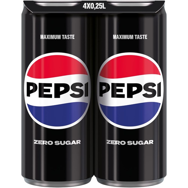 Pepsi zero 4x250ml voorkant