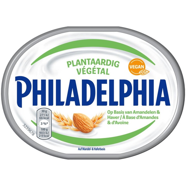 Philadelphia roomkaas plantaardig achterkant