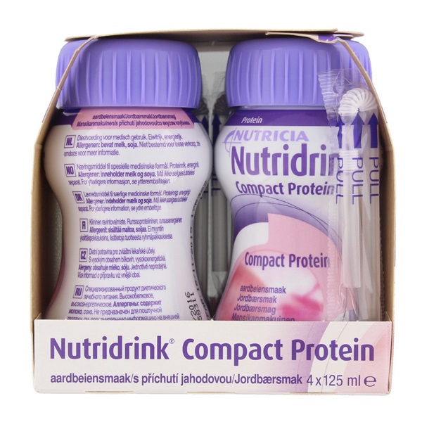 Proteine Aardbei 4x200 ml achterkant