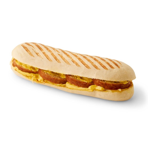 Qizini panini gehaktstaaf met mosterd kaassaus
 voorkant