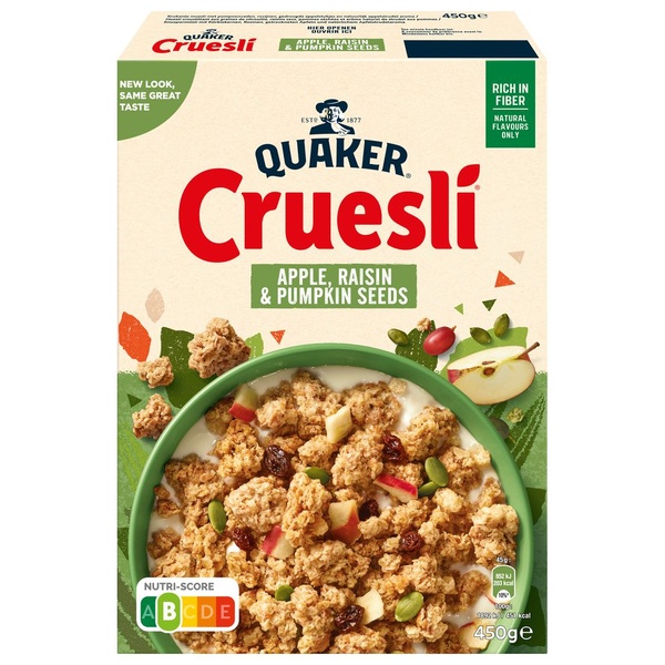 Quaker cruesli appel en rozijn voorkant