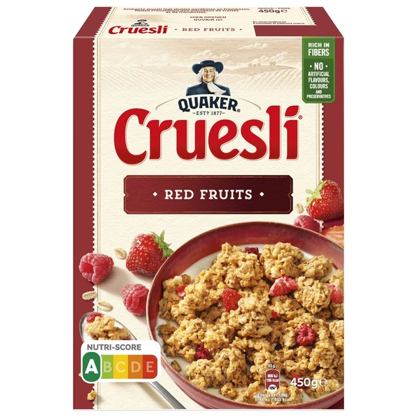 Quaker cruesli rode vruchten voorkant