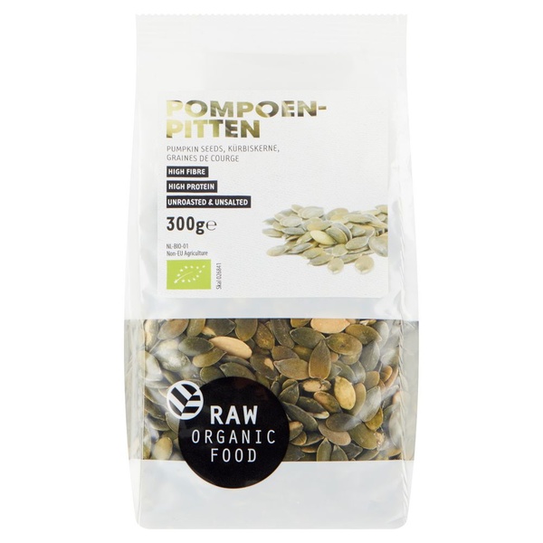 RAW Organic Food raw food pompoenpitten voorkant